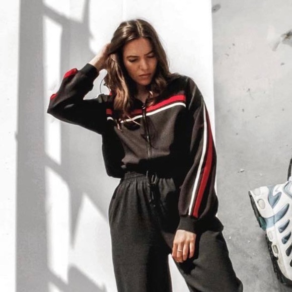 ZARA Black Bomber with Stripe Details Size S - Picture 3 of 7